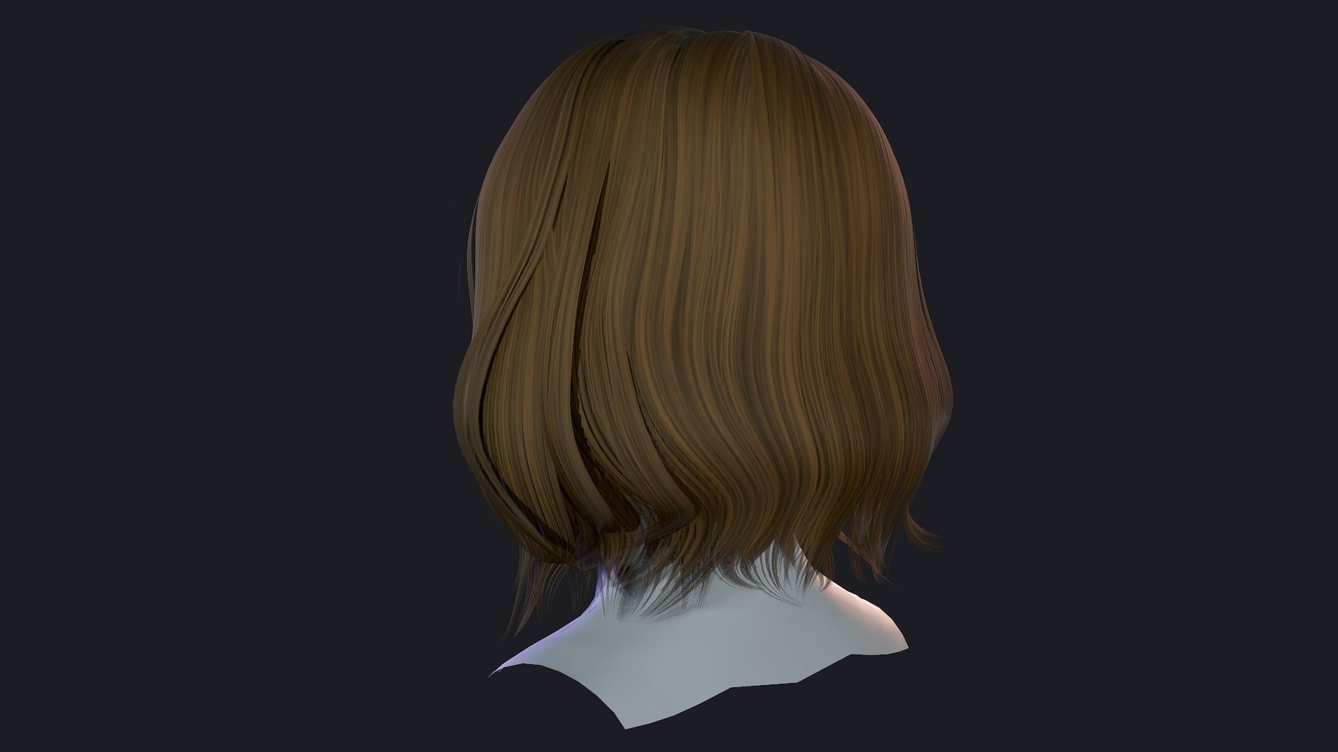 Character - Real Time Female Short Hair 01 Low-poly 3D model_7