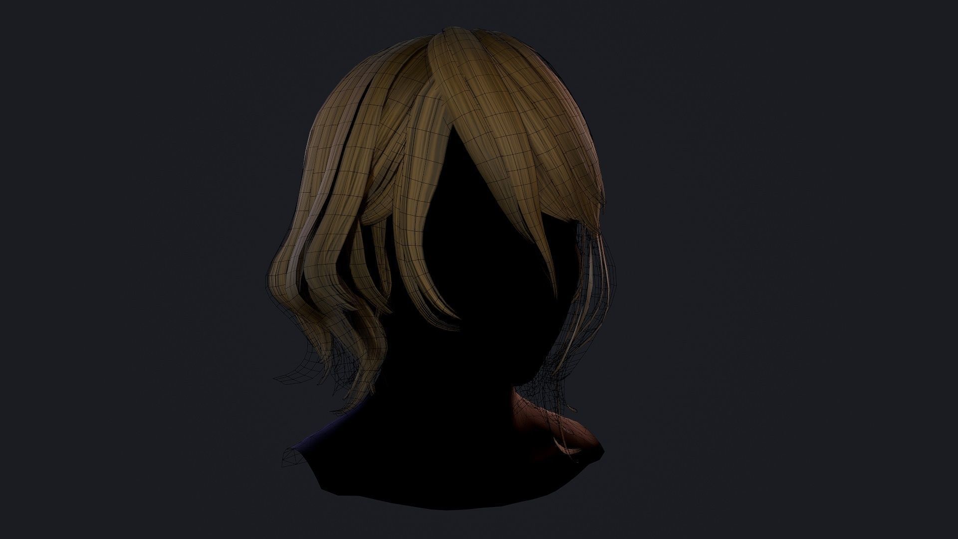 Character - Real Time Female Short Hair 01 Low-poly 3D model_19