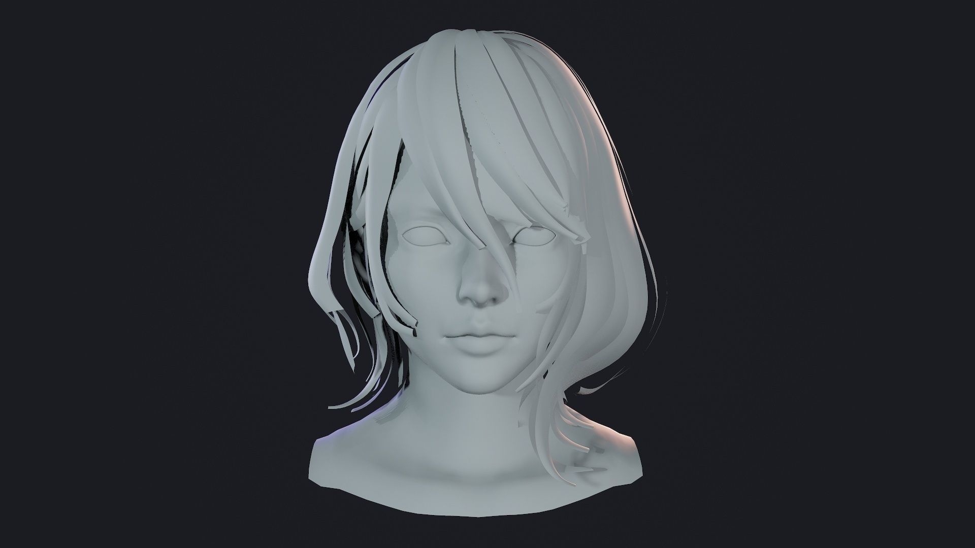 Character - Real Time Female Short Hair 01 Low-poly 3D model_10