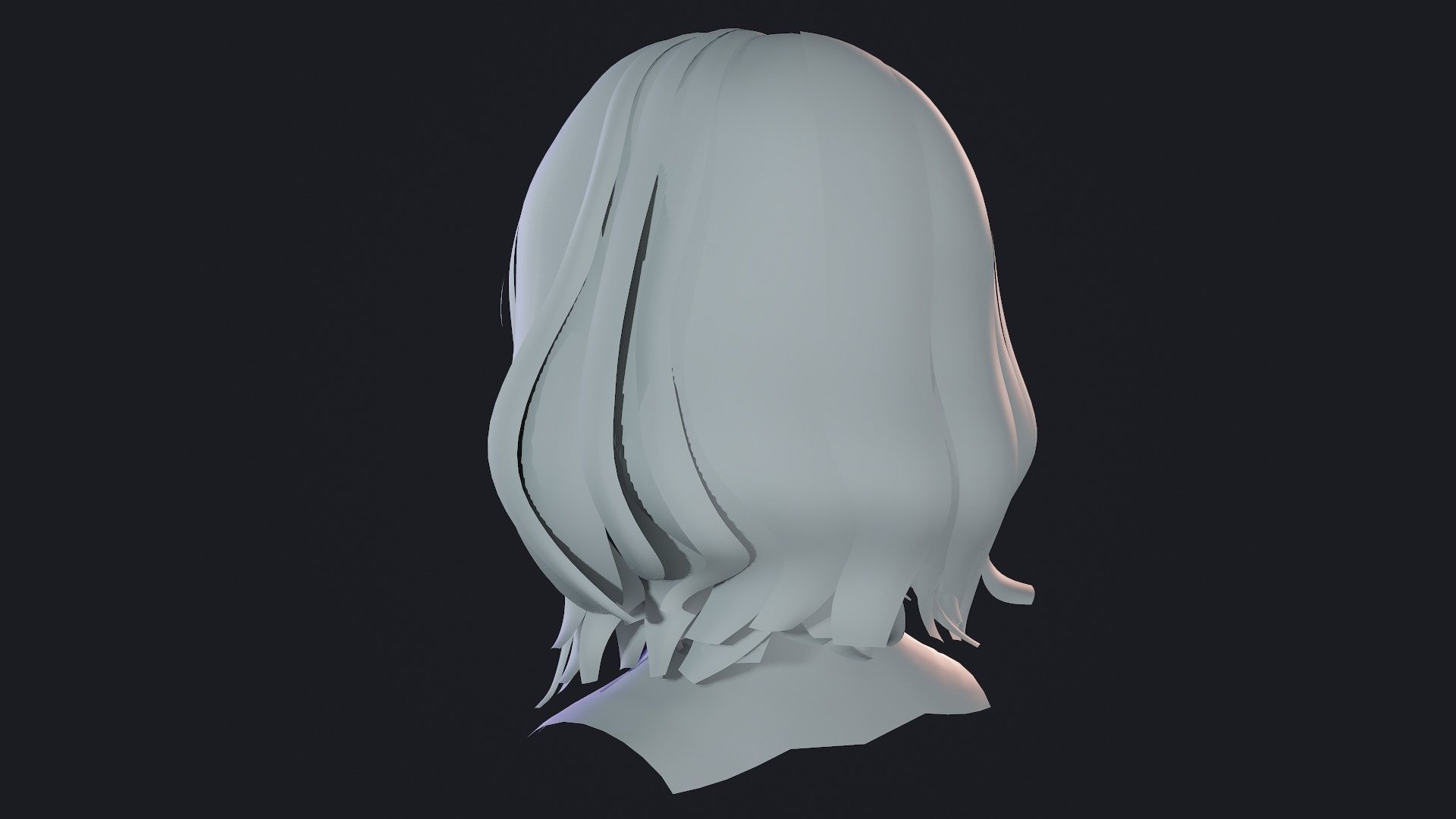 Character - Real Time Female Short Hair 01 Low-poly 3D model_15
