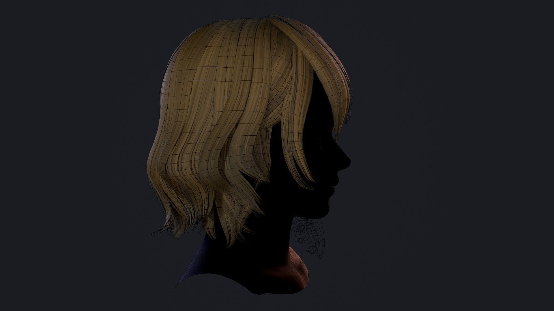 Character - Real Time Female Short Hair 01 Low-poly 3D model_20