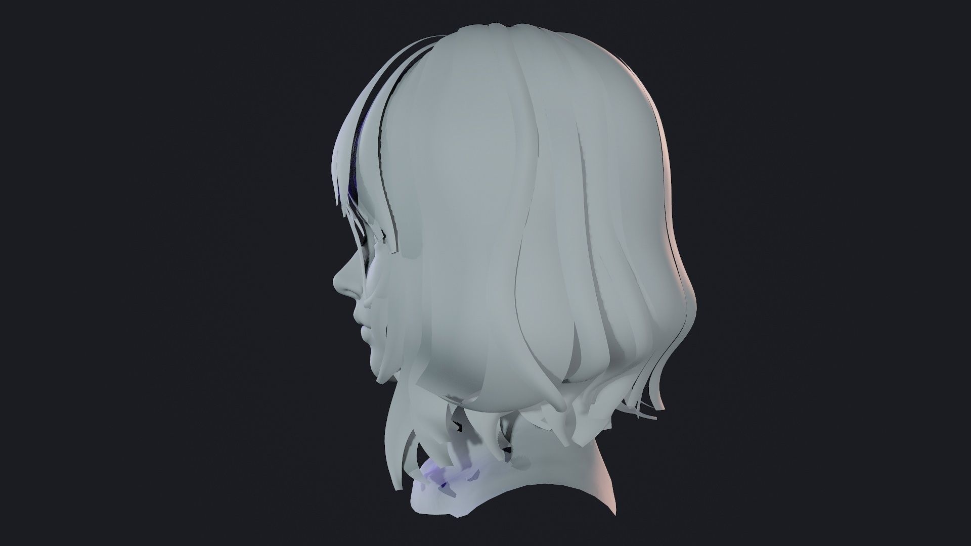Character - Real Time Female Short Hair 01 Low-poly 3D model_16