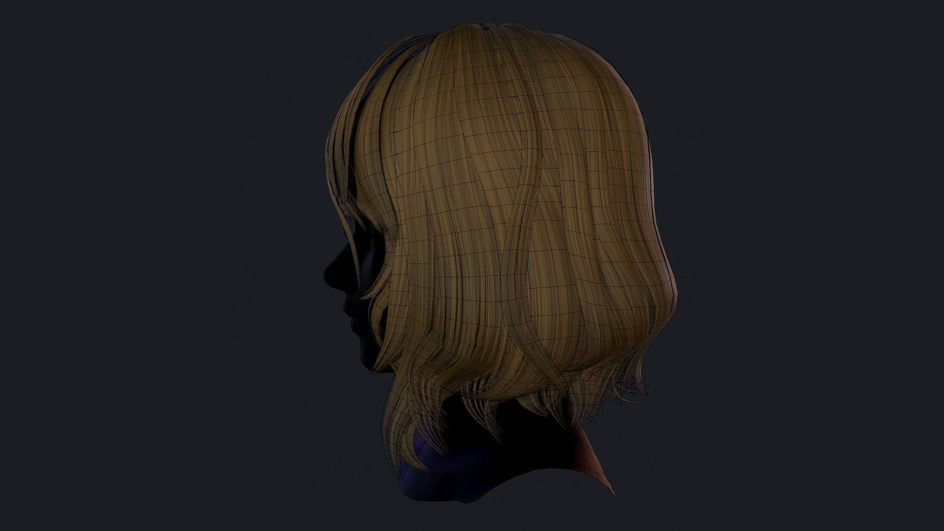 Character - Real Time Female Short Hair 01 Low-poly 3D model_24