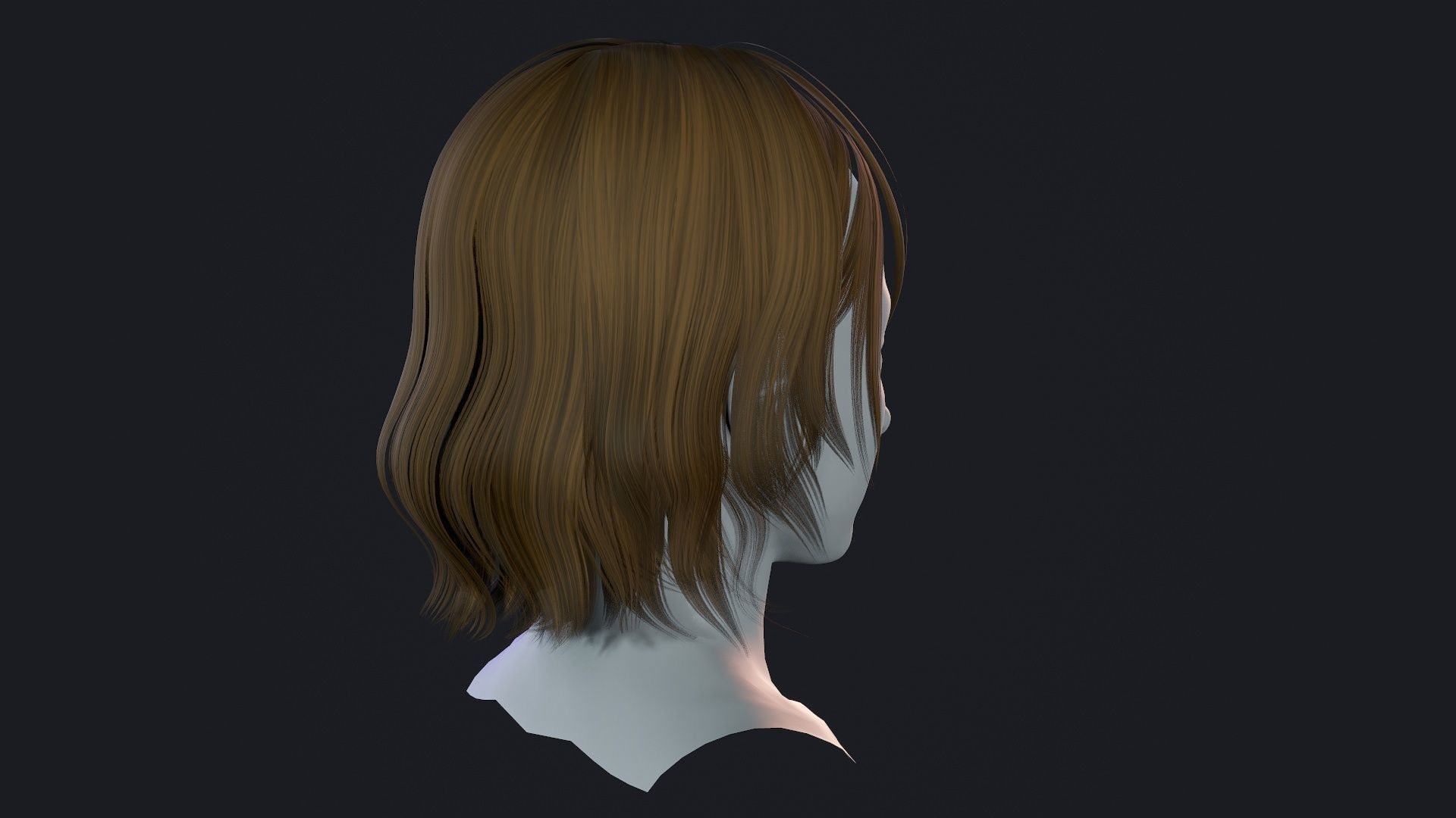 Character - Real Time Female Short Hair 01 Low-poly 3D model_5