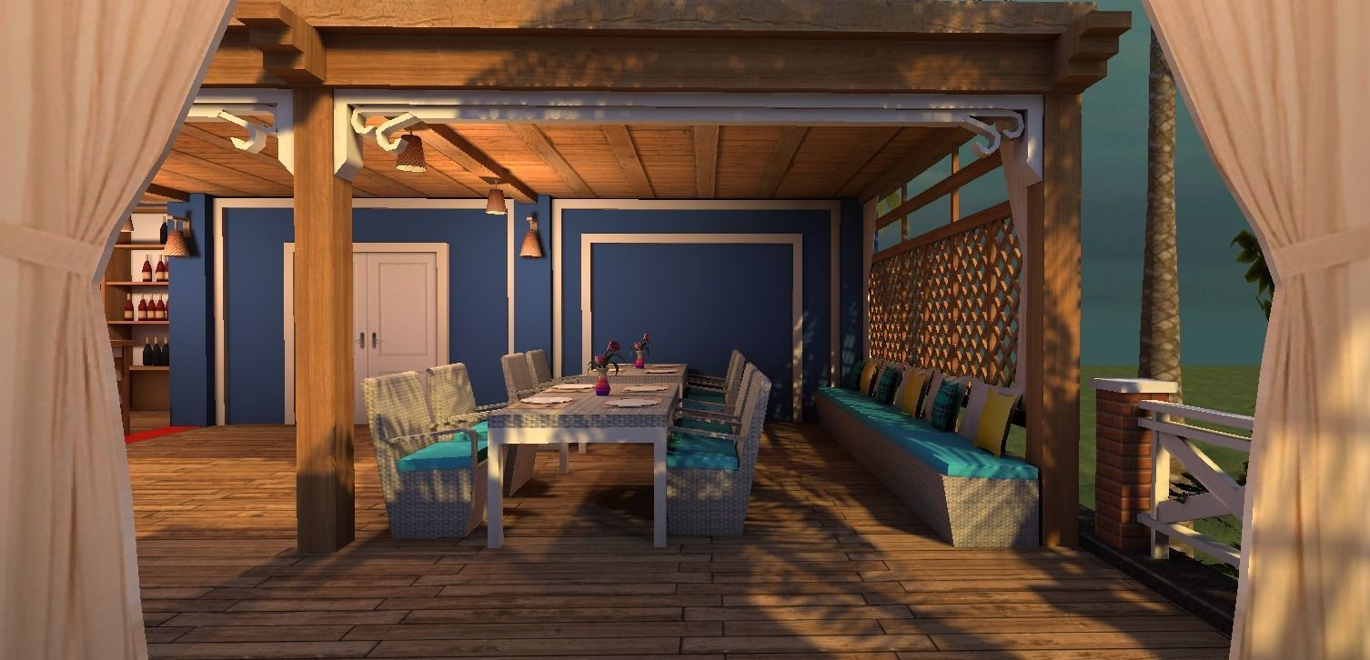 beach resort Low-poly 3D model_12