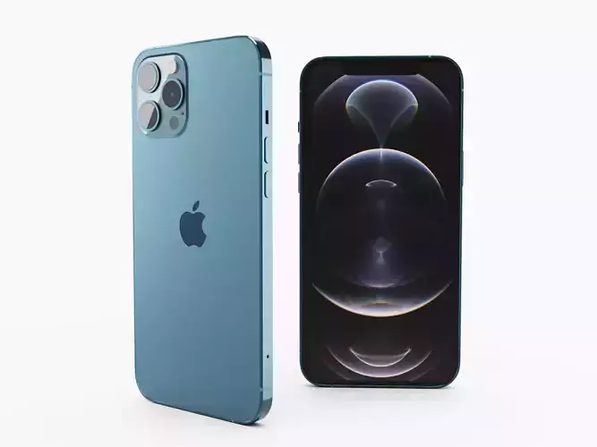 iPhone 12 pro max pacific blue 3D model