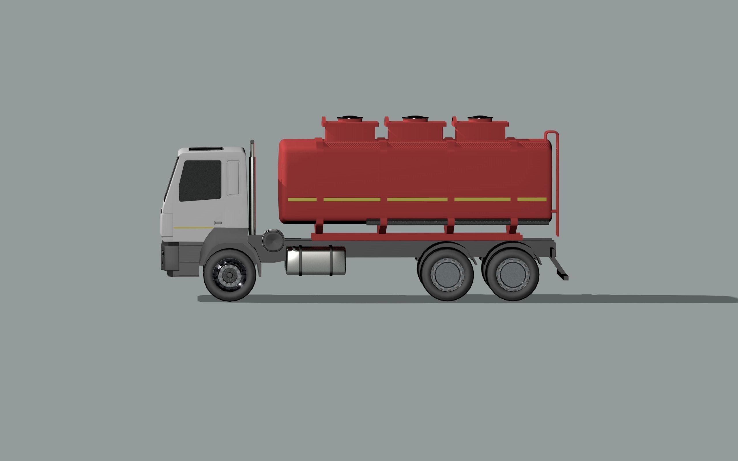 tank truck MAZ  Low-poly 3D model_2
