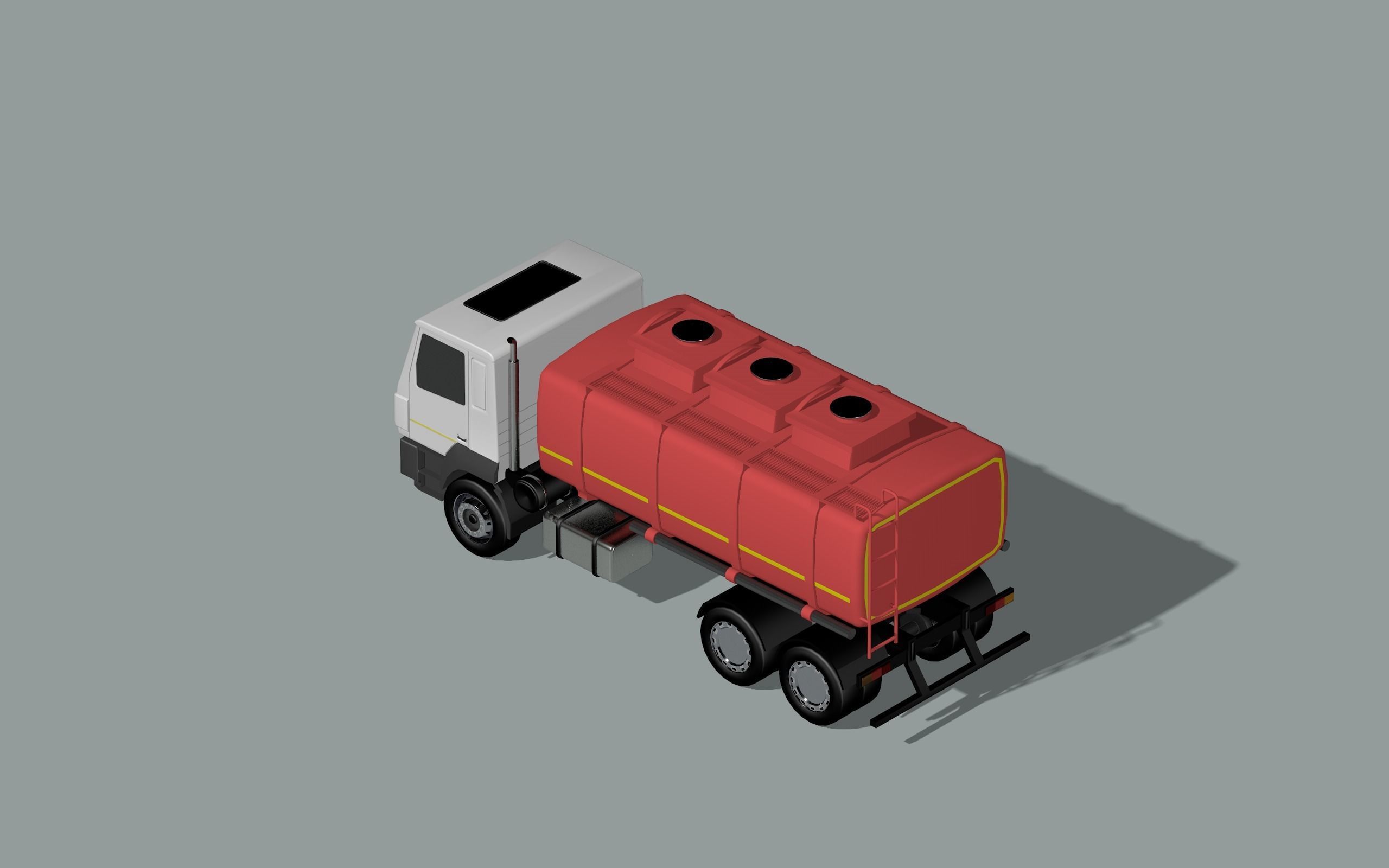 tank truck MAZ  Low-poly 3D model_6