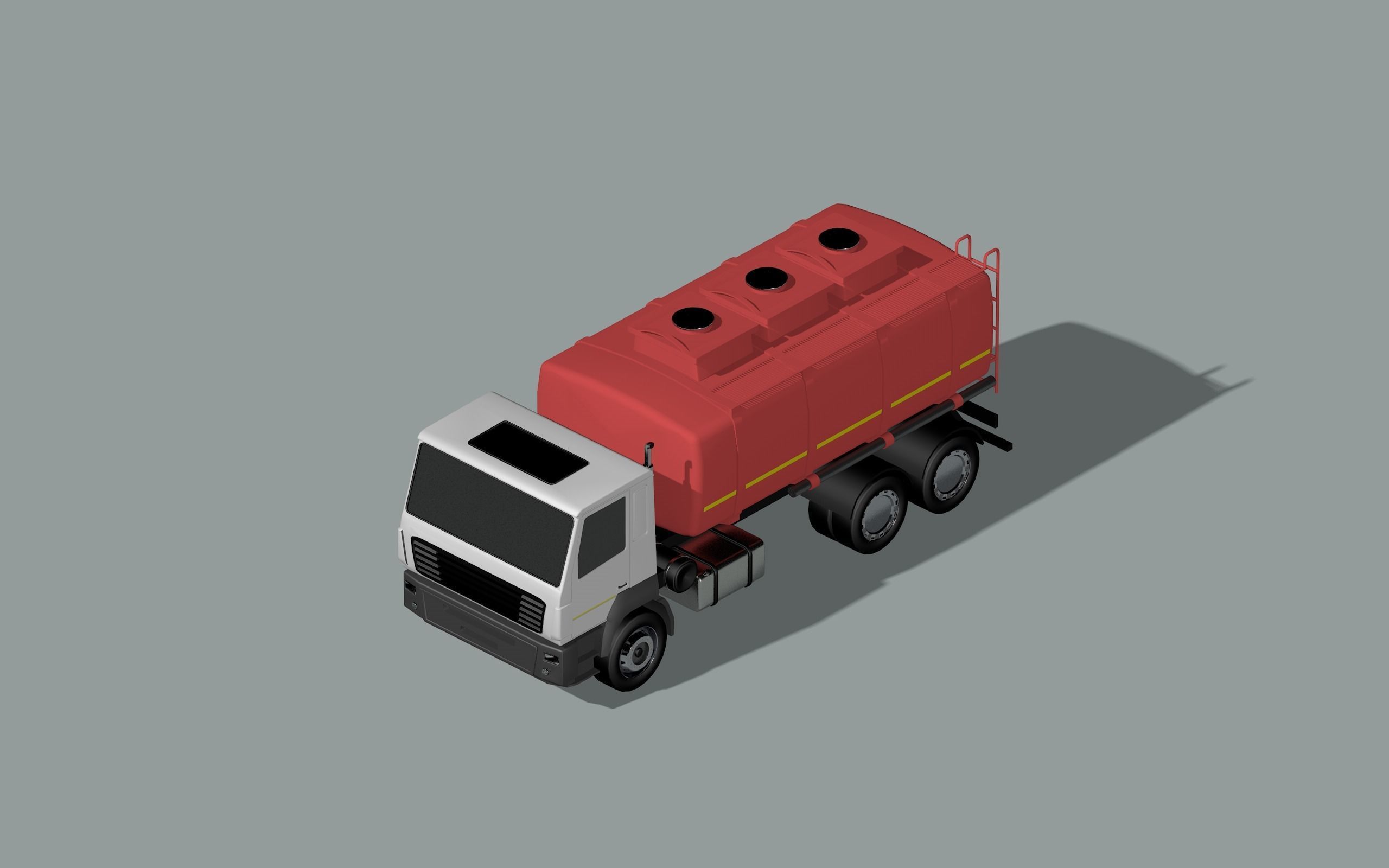 tank truck MAZ  Low-poly 3D model_1