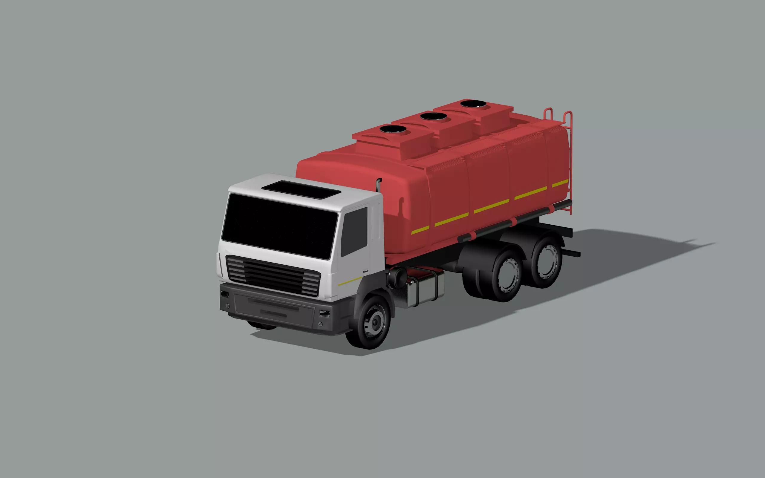 tank truck MAZ  Low-poly 3D model_0