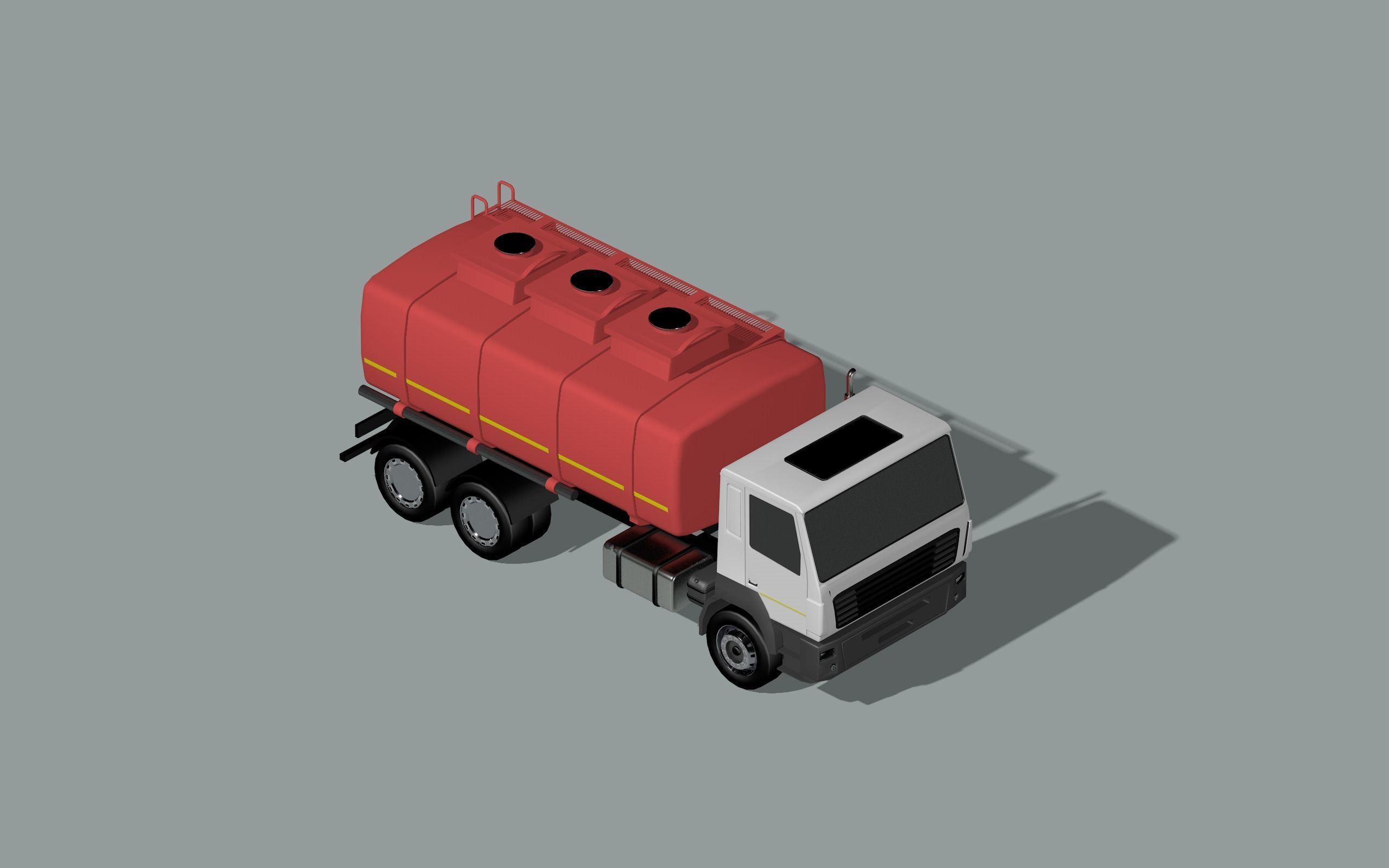 tank truck MAZ  Low-poly 3D model_3