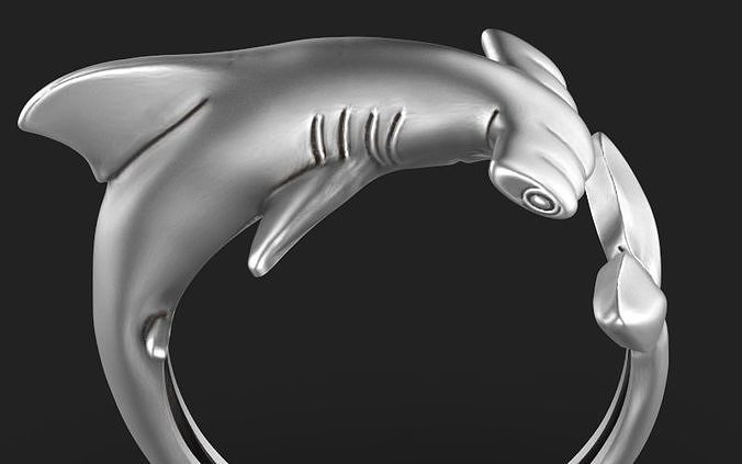 Hammerhead shark ring Silver Gold  Print 3D print model