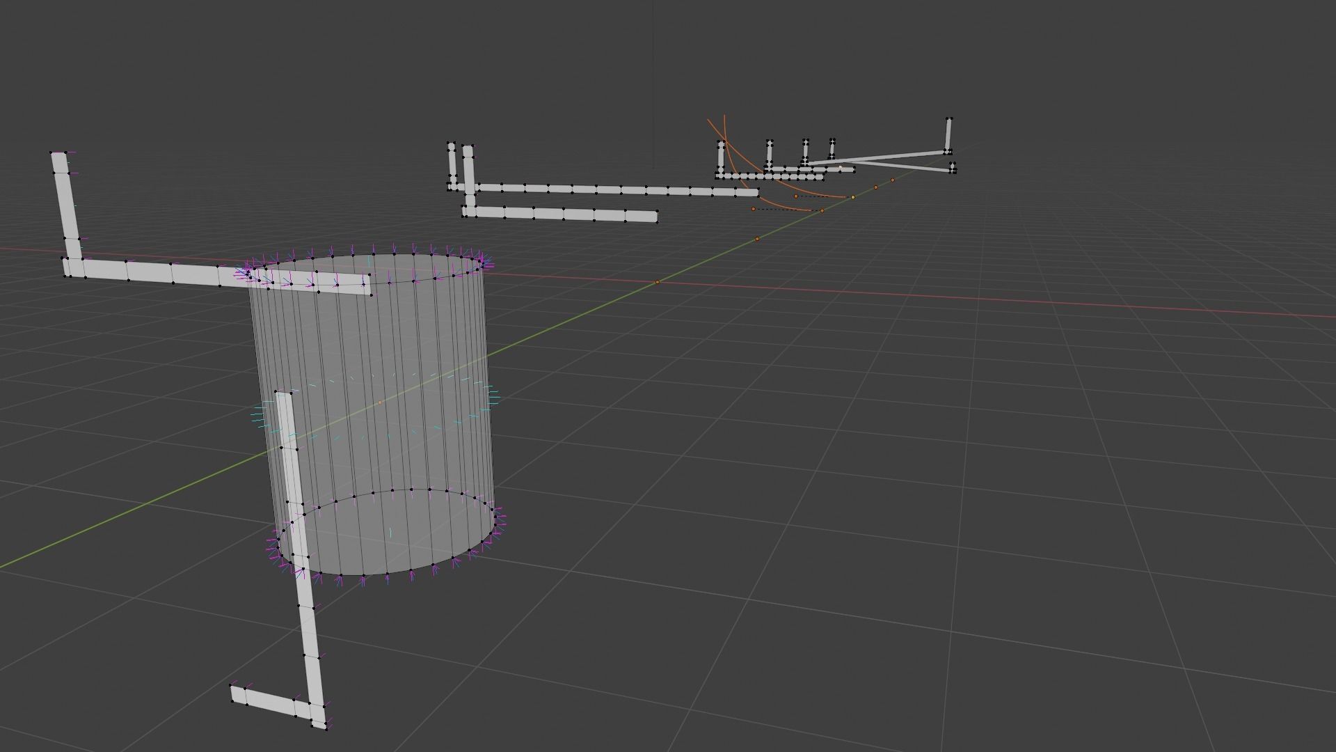 Water pipes and fittings Low-poly 3D model_9