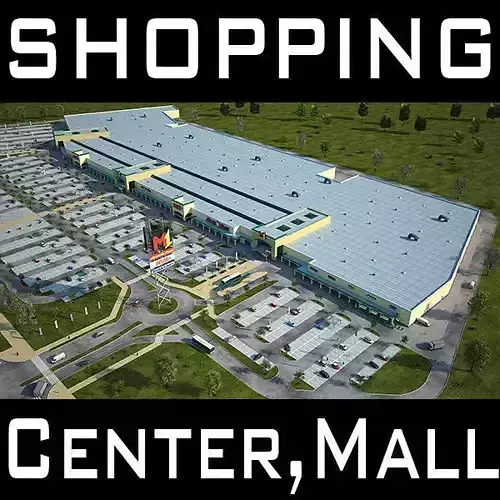 Retail Store Mall M1 Full Textured Scene Low-poly 3D model