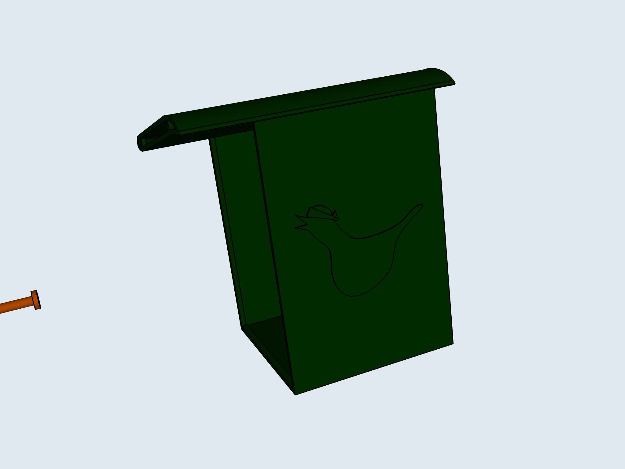 Sparrow house Birdbox 3D print model_5