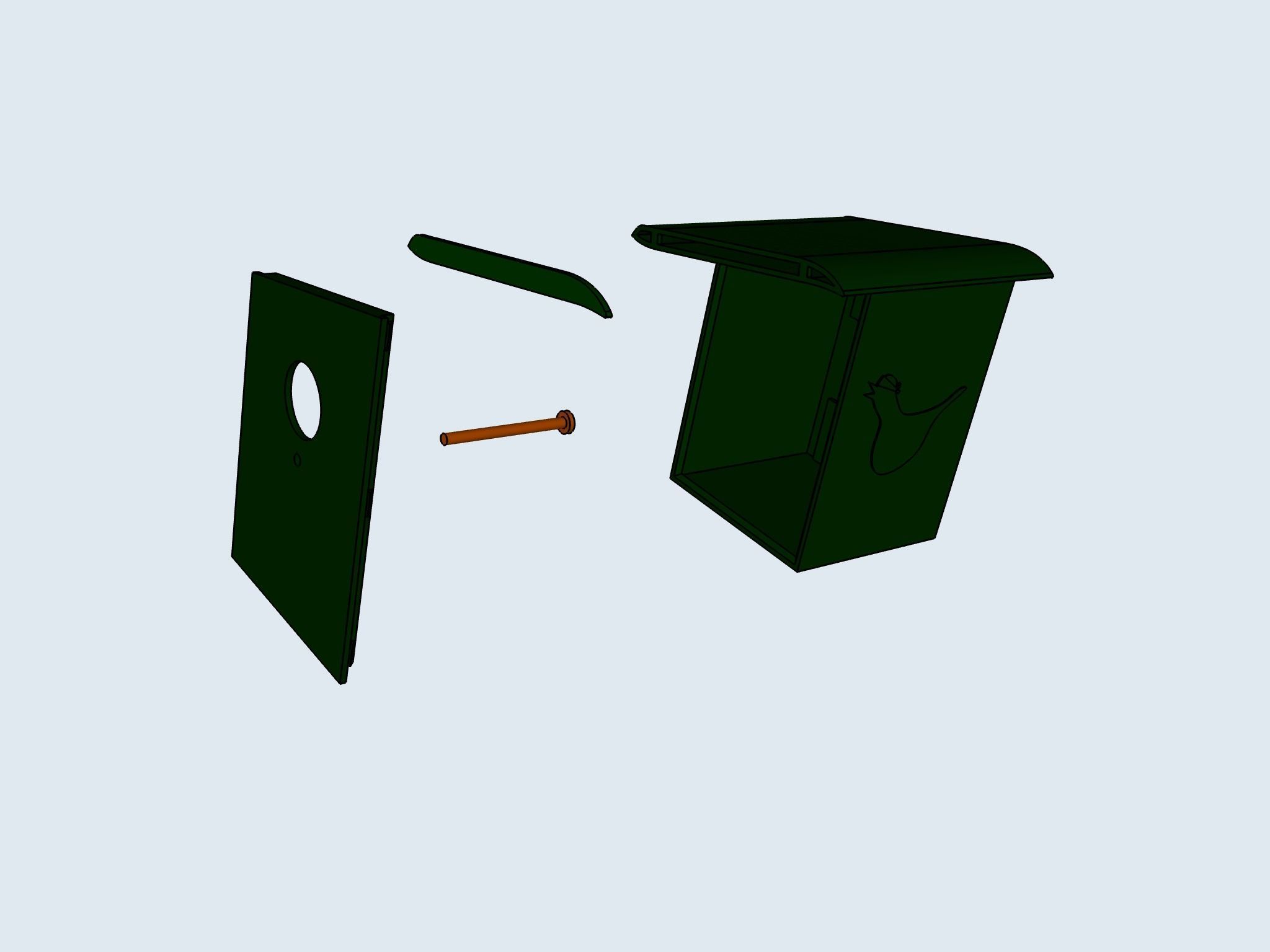 Sparrow house Birdbox 3D print model_4