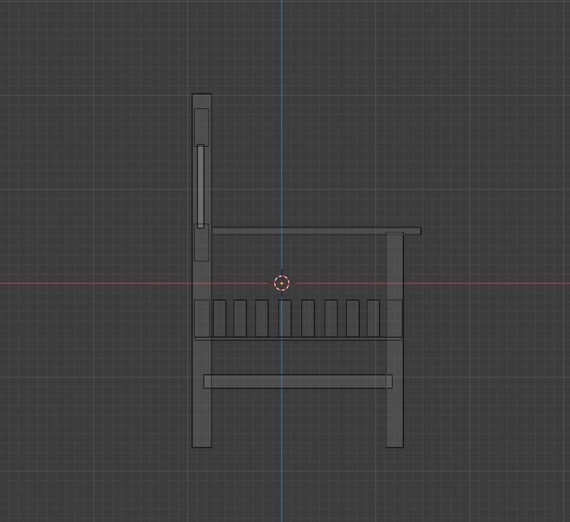 Terrace Wooden Chair Low-poly 3D model_27