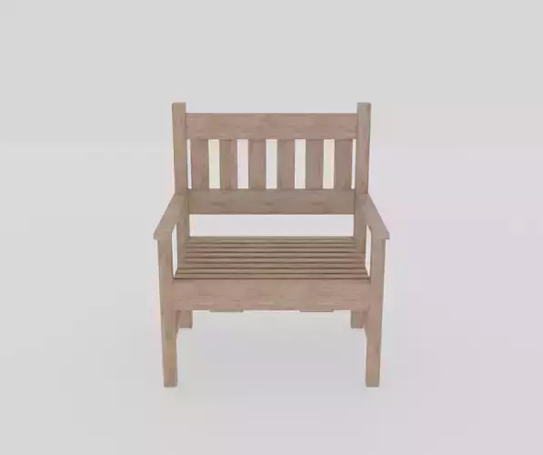 Terrace Wooden Chair Low-poly 3D model