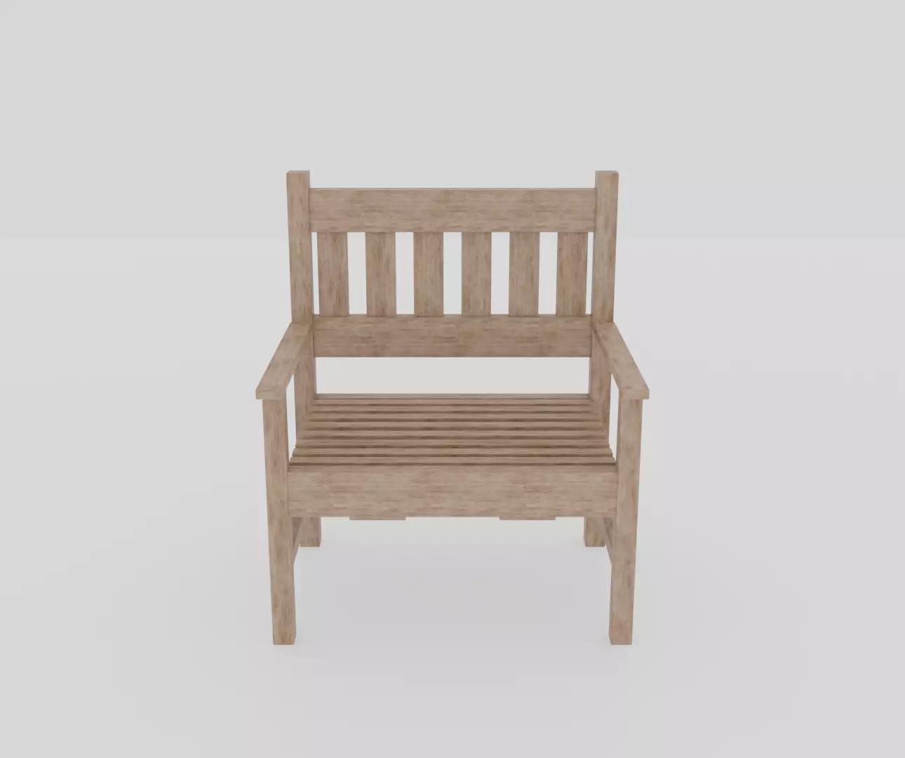 Terrace Wooden Chair Low-poly 3D model_0