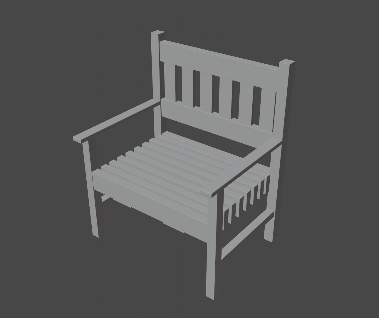 Terrace Wooden Chair Low-poly 3D model_20