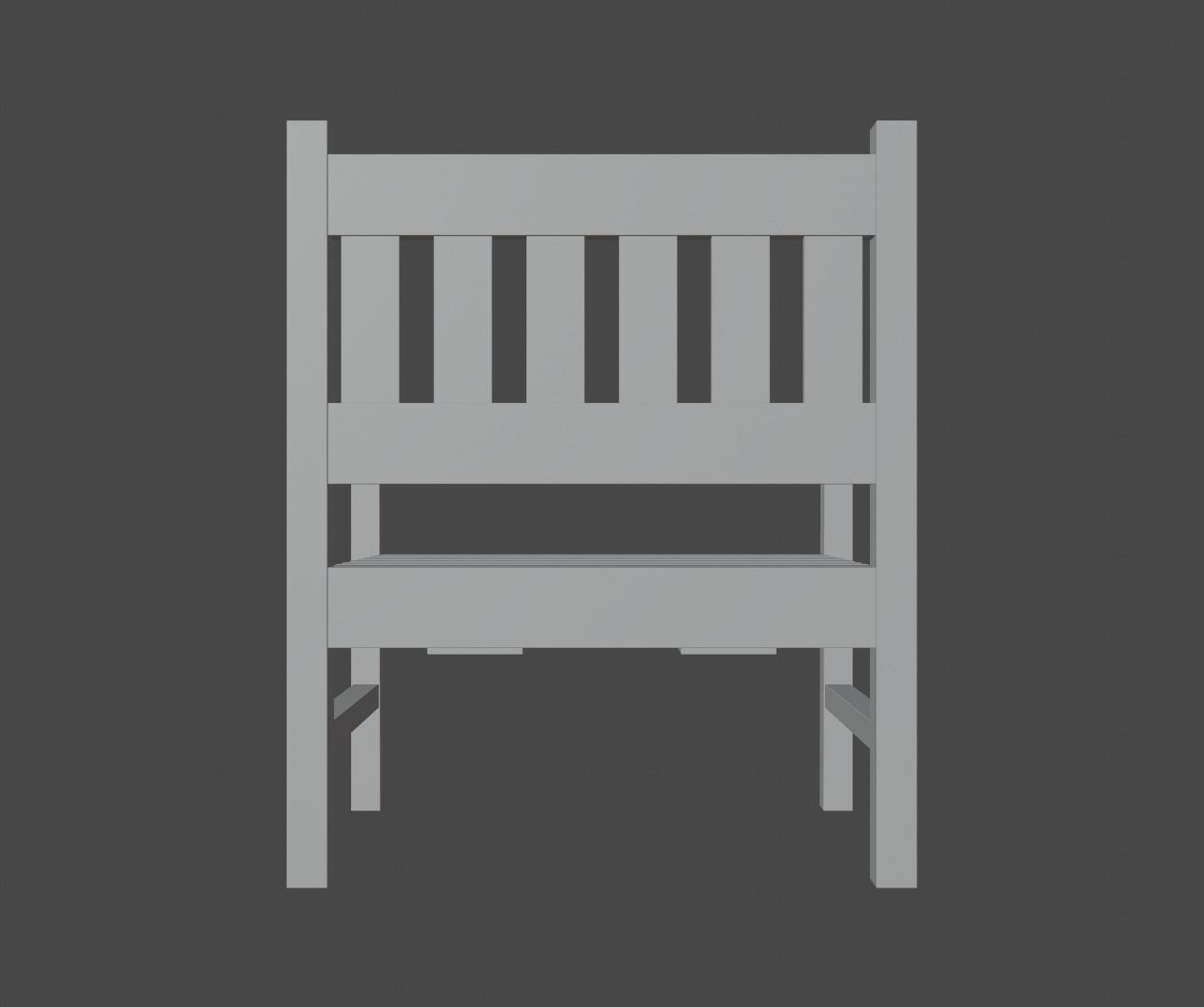 Terrace Wooden Chair Low-poly 3D model_8
