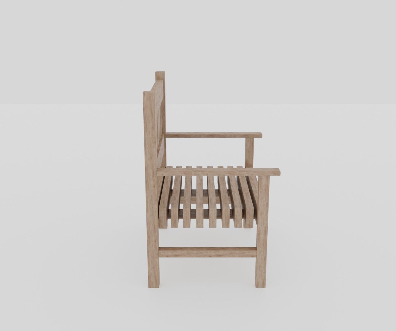 Terrace Wooden Chair Low-poly 3D model_3