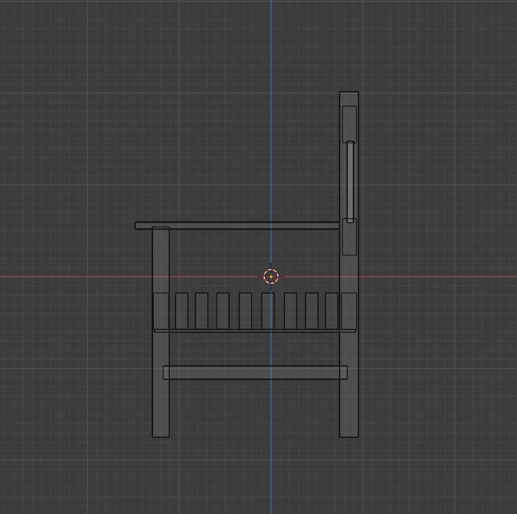 Terrace Wooden Chair Low-poly 3D model_23