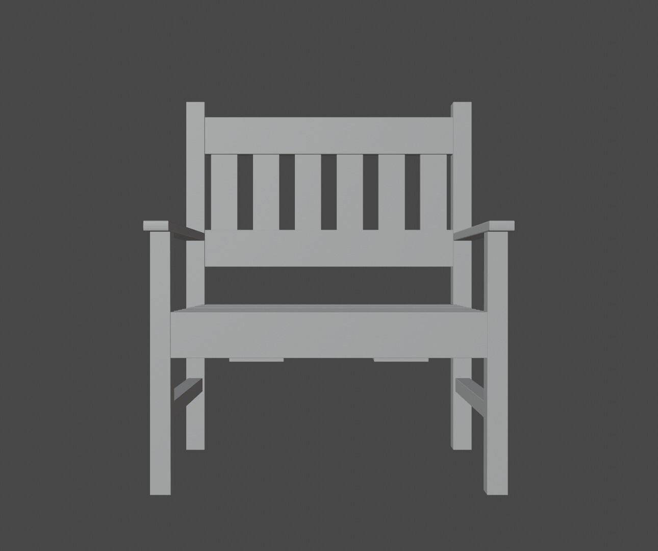 Terrace Wooden Chair Low-poly 3D model_9