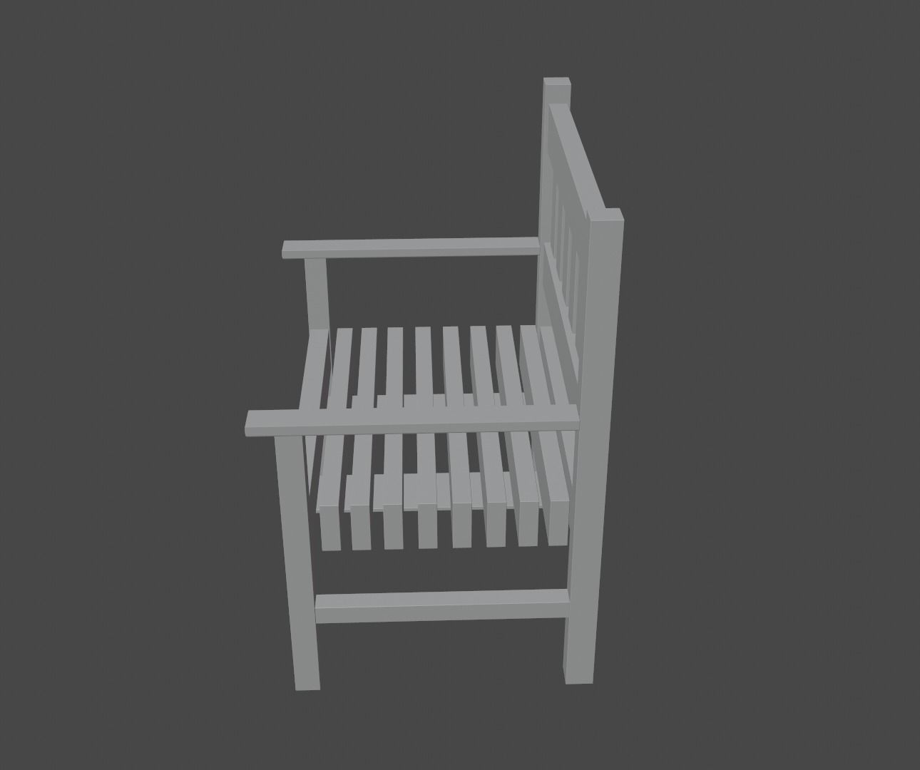 Terrace Wooden Chair Low-poly 3D model_18
