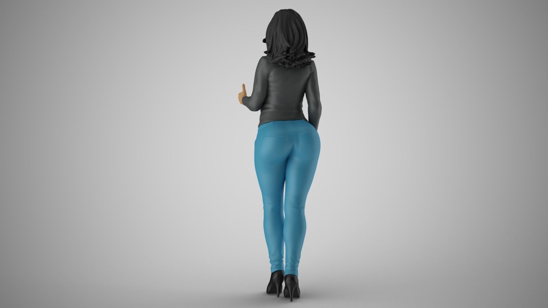 Woman Showing Thumbs Up 3D print model_8