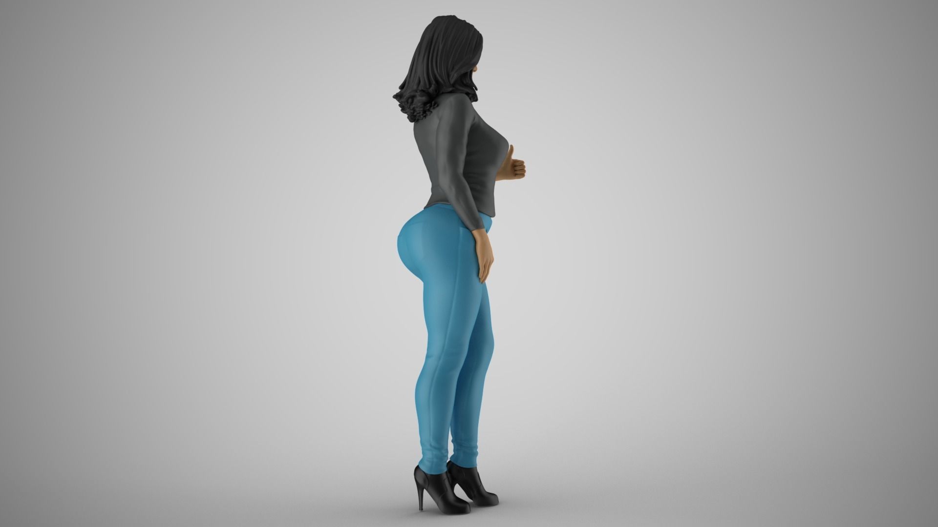 Woman Showing Thumbs Up 3D print model_6