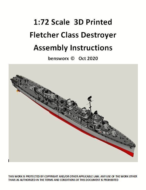 1 72 Fletcher Class Destroyer RC Model Ship Instructions free 3D model