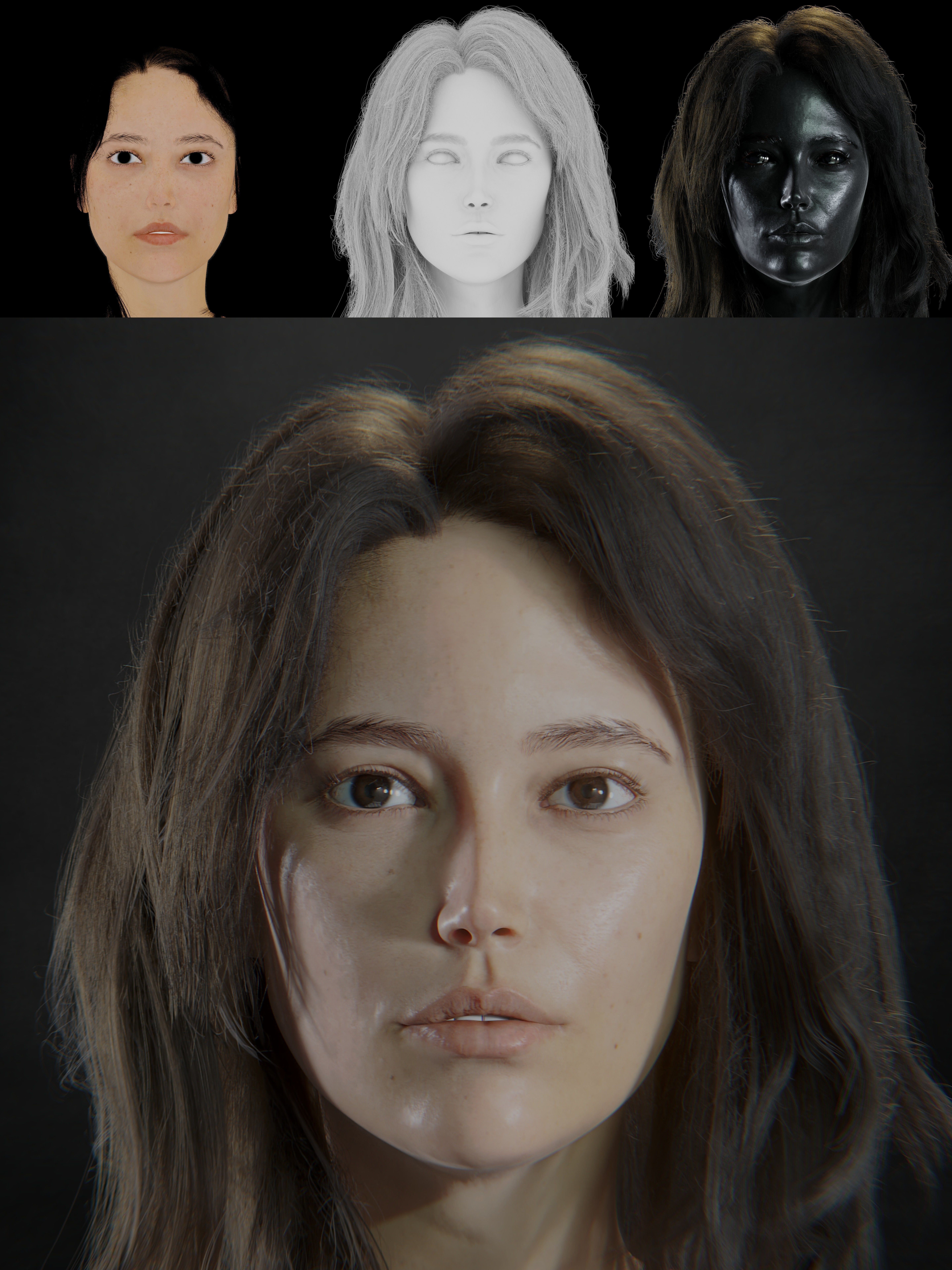 Digital Headshot - Summer Low-poly 3D model_1