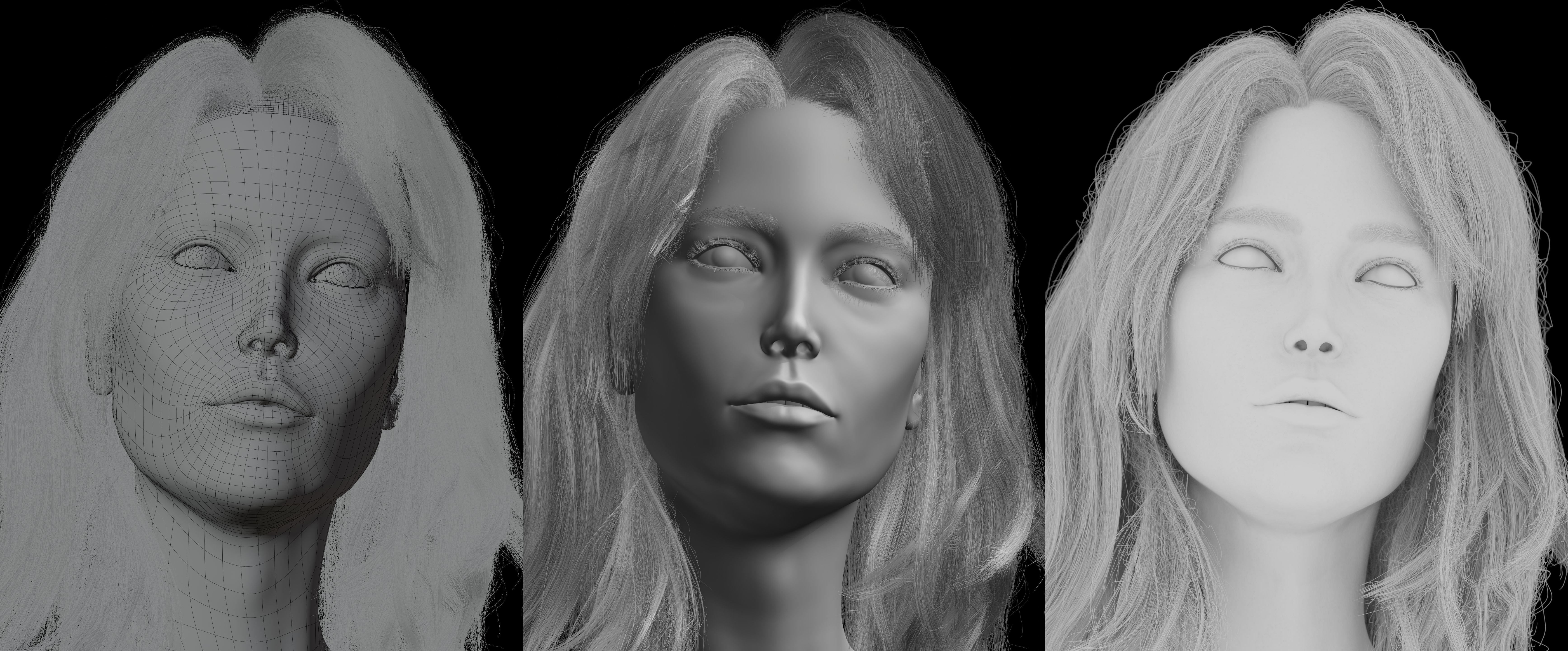 Digital Headshot - Summer Low-poly 3D model_4