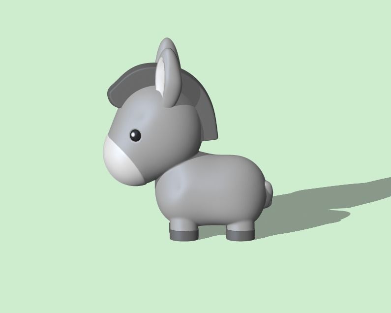  Cute Donkey  3D print model_2