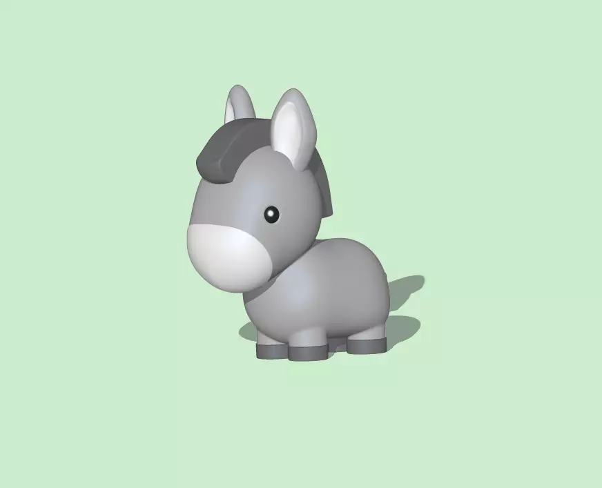  Cute Donkey  3D print model_0