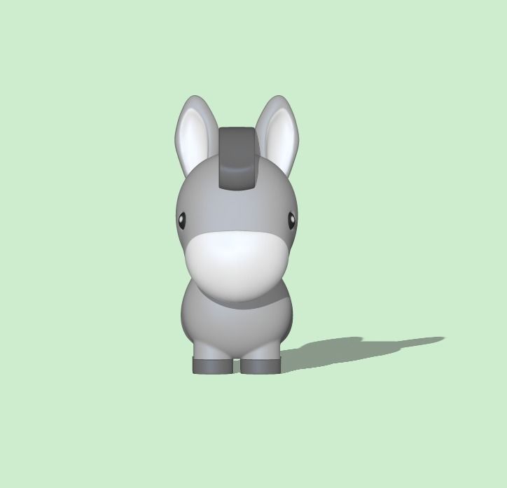  Cute Donkey  3D print model_1