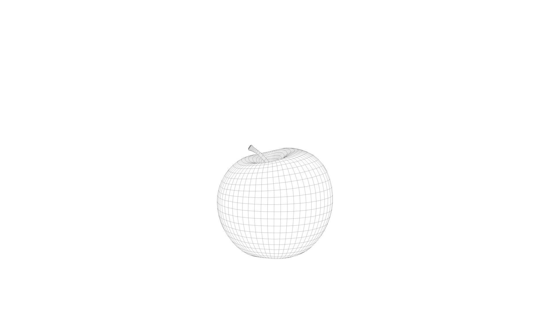 Realistic Apple on wooden table 3D model_3