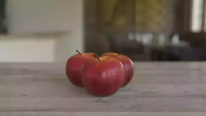 Realistic Apple on wooden table