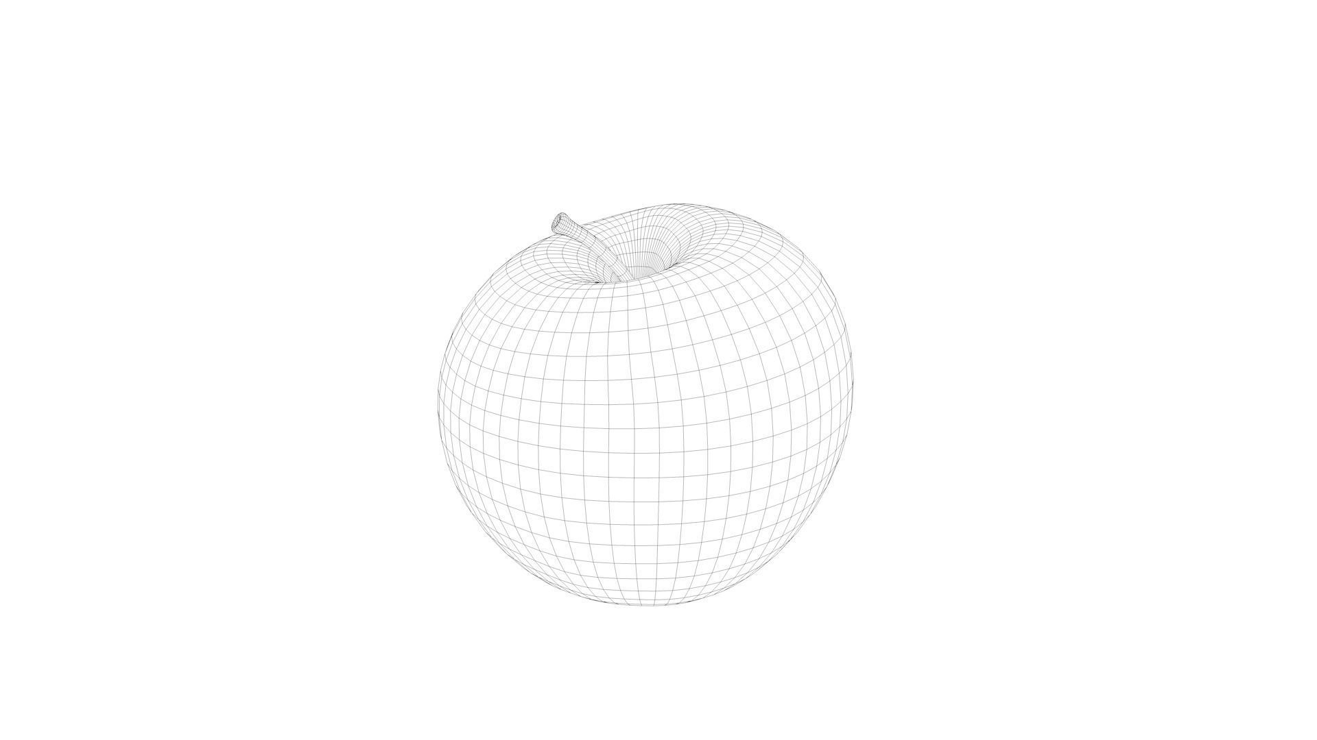 Realistic Apple on wooden table 3D model_4