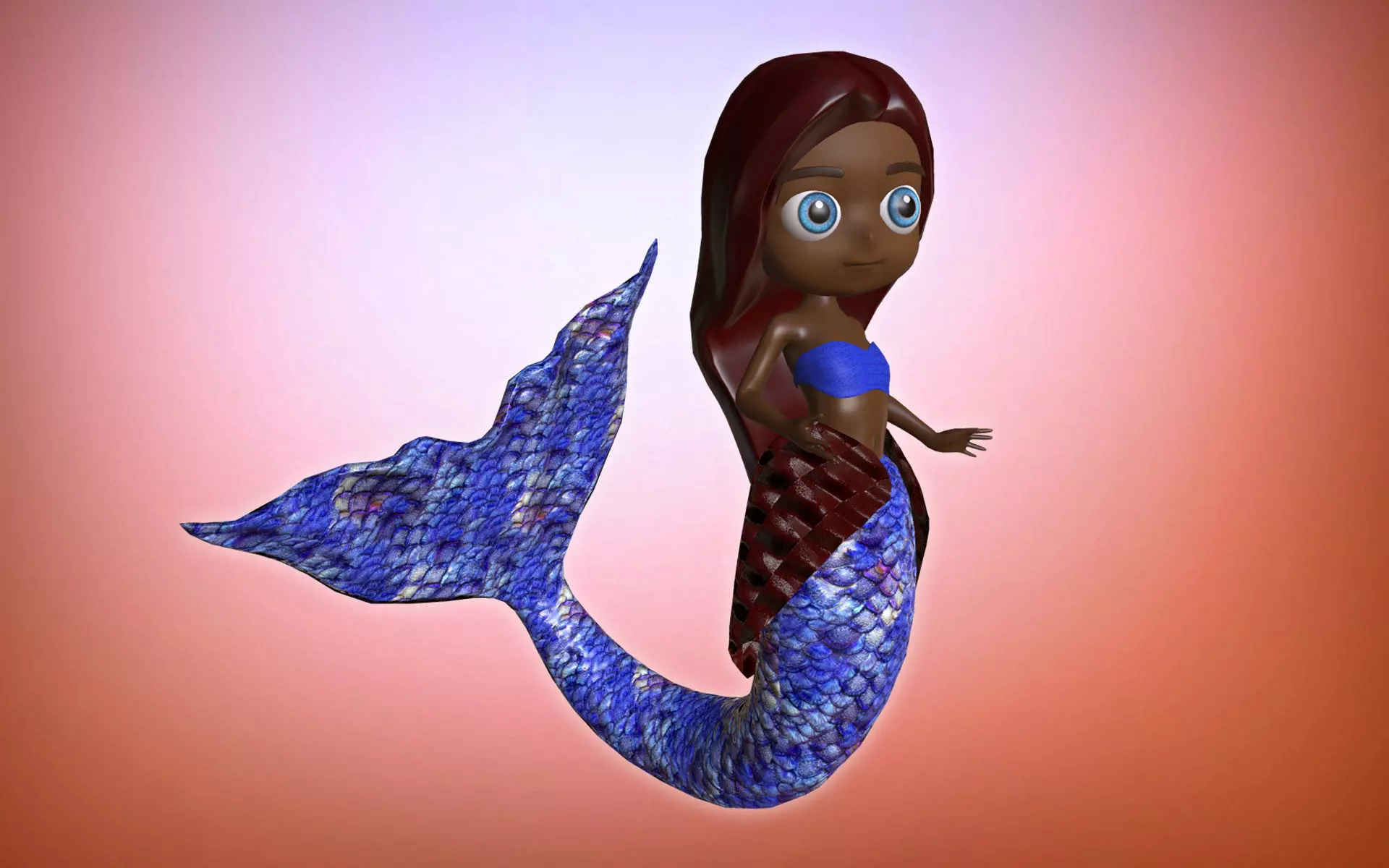 Sweet mermaid IV Low-poly 3D model