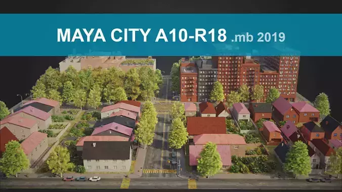 Realistic City District A10-R18 MAYA