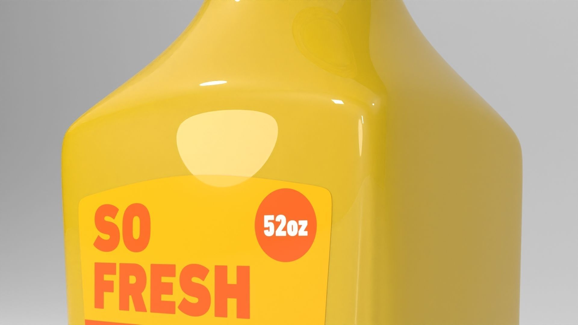 3D Orange Juice Jug Bottle with Professionally Designed Art 3D model_11