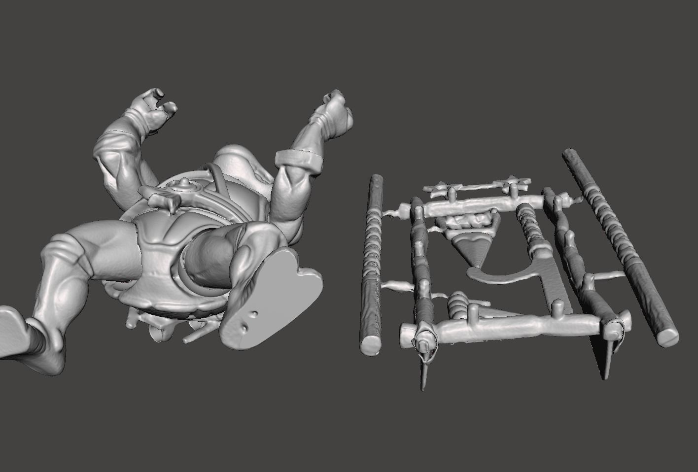 DONATELLO VINTAGE TEENAGE MUTANT NINJA TURTLES ACTION FIGURE 3D print model_5