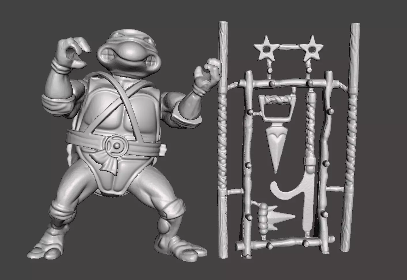 DONATELLO VINTAGE TEENAGE MUTANT NINJA TURTLES ACTION FIGURE 3D print model_0