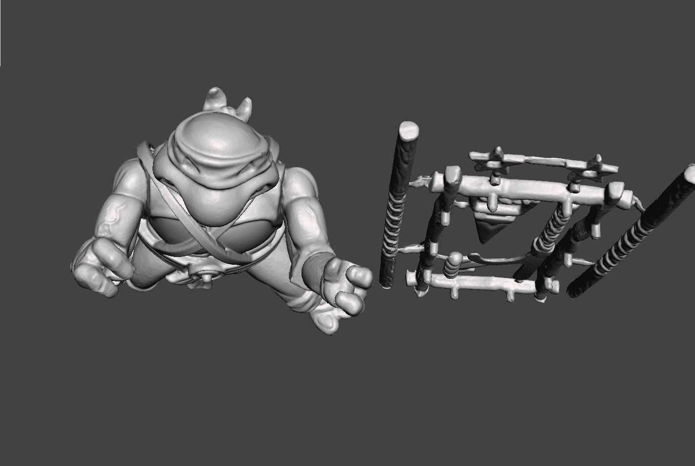 DONATELLO VINTAGE TEENAGE MUTANT NINJA TURTLES ACTION FIGURE 3D print model_4