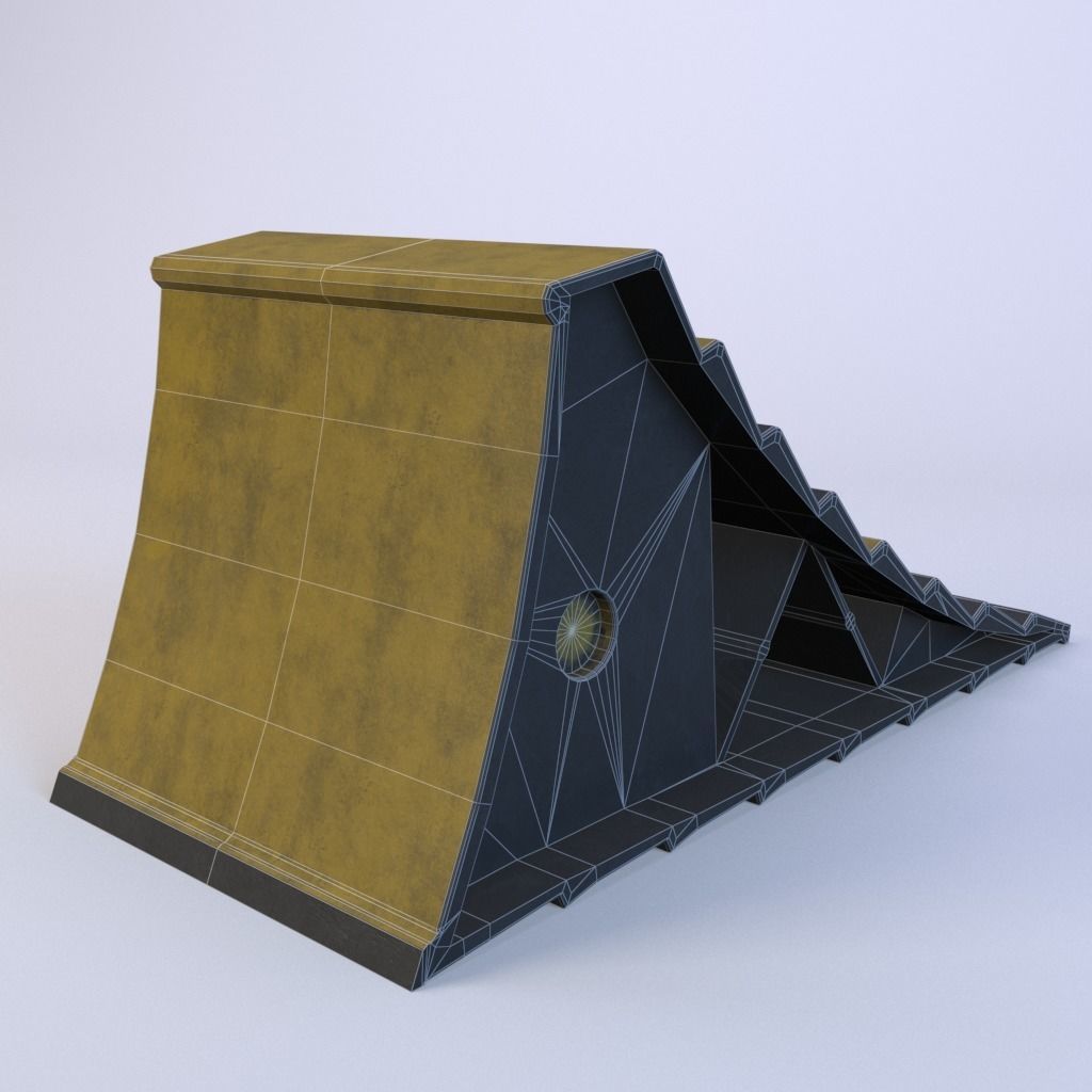 Wheel chock Low-poly 3D model_7