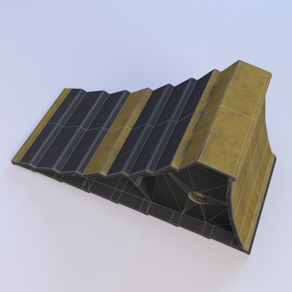 Wheel chock Low-poly 3D model_6
