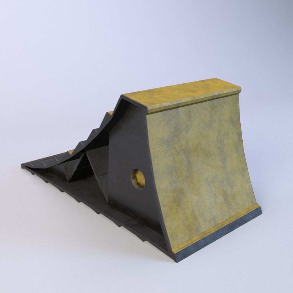 Wheel chock Low-poly 3D model_4