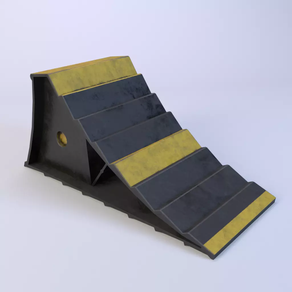 Wheel chock Low-poly 3D model_0